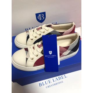 バーバリーブルーレーベル(BURBERRY BLUE LABEL)の新品 ブルーレーベル クレストブリッジ  キャンパススニーカー 23.0 展示品(スニーカー)