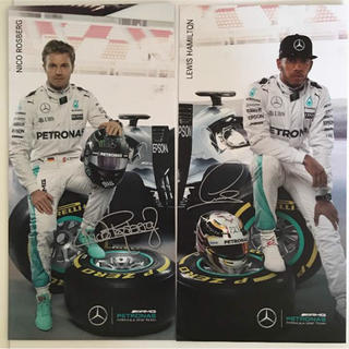 2016 F1 メルセデス N.ロズベルグ&L.ハミルトン ドライバーズカード(ノベルティグッズ)