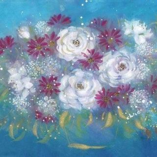 手書き作品「White Rose」(絵画/タペストリー)