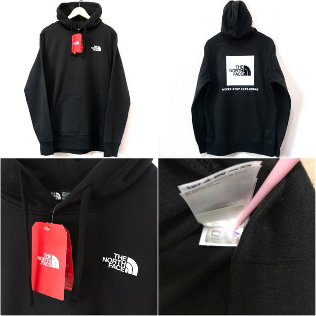 THE NORTH FACE(ザノースフェイス)のレア 4XL相当 新品 ☆ ノースフェイス BOXロゴ パーカー 3XL 黒 メンズのトップス(パーカー)の商品写真