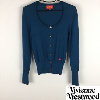 ヴィヴィアンウエストウッド(Vivienne Westwood)の極美品 ヴィヴィアンウエストウッドレッドレーベル 長袖カーディガン ブルー系(カーディガン)