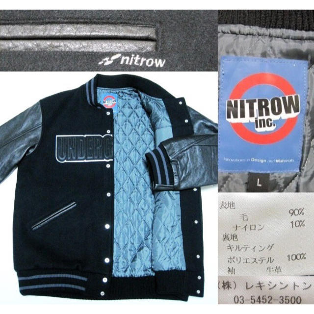 nitrow(nitraid)(ナイトロウ（ナイトレイド）)の超希少NITROW新品 同様ナイトロウ1stスタジャンNITRAID袖レザーL メンズのジャケット/アウター(スタジャン)の商品写真