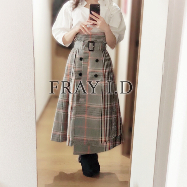 FRAY I.D◆チェック トレンチ プリーツスカート◆グレンチェック 美品