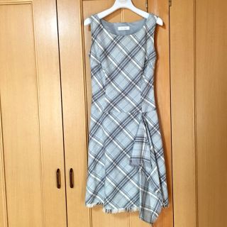 フェルゥ(Feroux)のyuumi様専用【美品】可愛い水色チェック デザインワンピース Sサイズ(ひざ丈ワンピース)