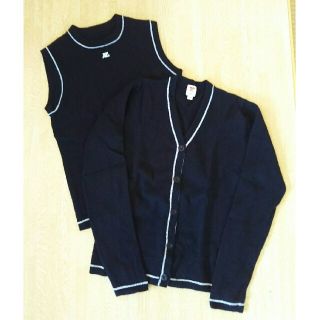 クレージュ(Courreges)の美 クレージュ カーディガン セット 黒×キラキラシルバー 参観日にも(アンサンブル)