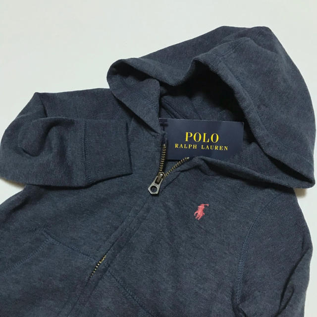 POLO RALPH LAUREN(ポロラルフローレン)の人気色ヘザーネイビー♡新品✨ジップアップ パーカー 5/115 キッズ/ベビー/マタニティのキッズ服女の子用(90cm~)(ジャケット/上着)の商品写真