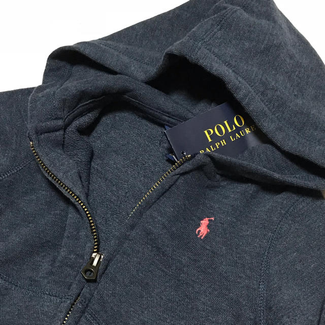 POLO RALPH LAUREN(ポロラルフローレン)の人気色ヘザーネイビー♡新品✨ジップアップ パーカー 5/115 キッズ/ベビー/マタニティのキッズ服女の子用(90cm~)(ジャケット/上着)の商品写真