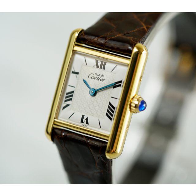 39美品 カルティエ マスト タンク ホワイト ローマン SM Cartier