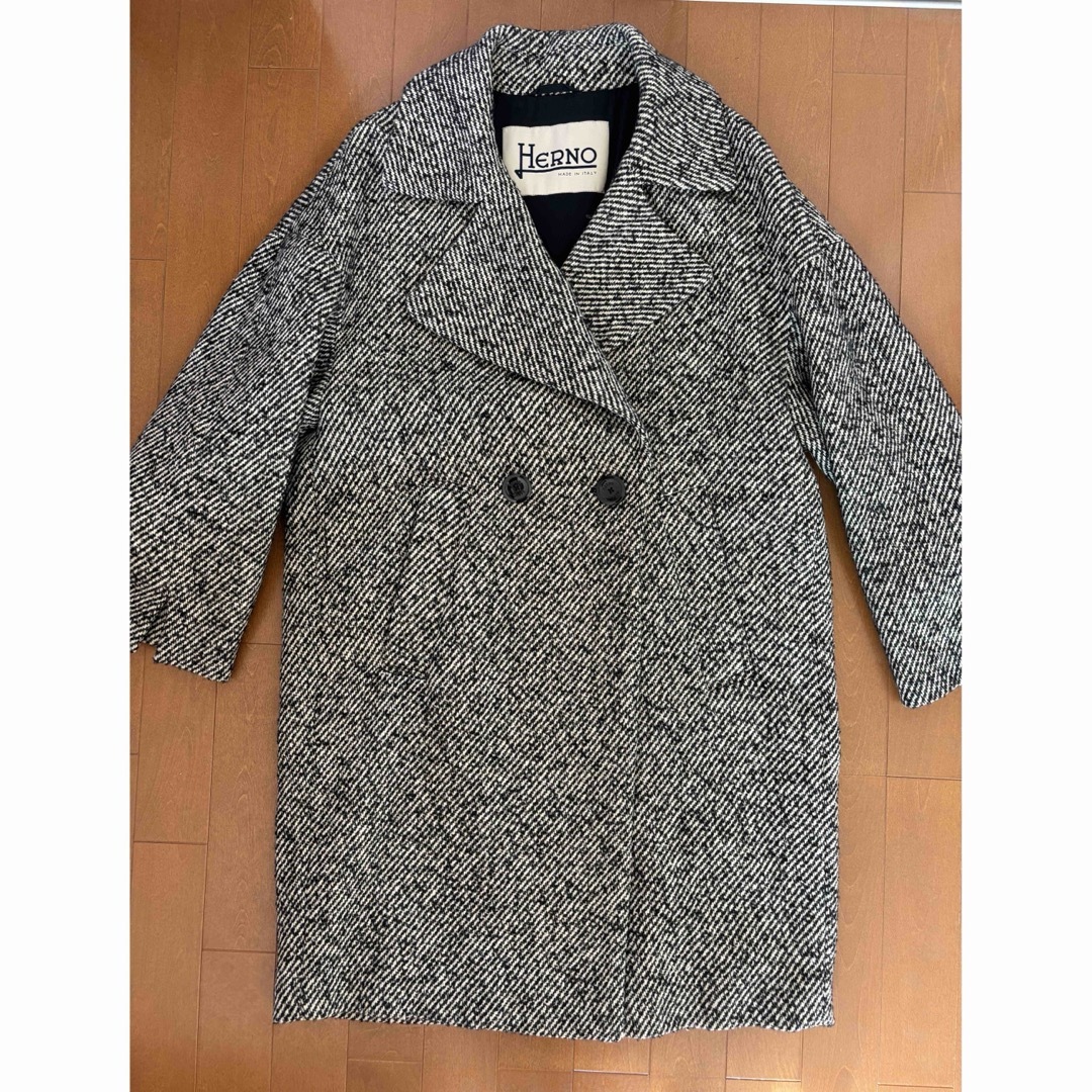 HERNO - 新品 HERNO/ヘルノ ウールツイードチェスター 38の通販 HERNO - 新品 HERNO/ヘルノ ウールツイードチェスター 38の通販