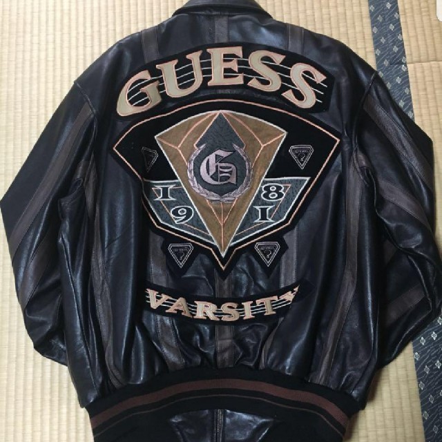 GUESS(ゲス)のビンテージ GUESS レザー ジャケット ゲス 90s  古着 メンズのジャケット/アウター(Gジャン/デニムジャケット)の商品写真