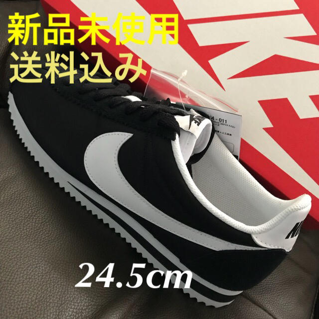 ナイキ コルテッツ レディース 24.5cm 黒白 NIKE スニーカーレディース