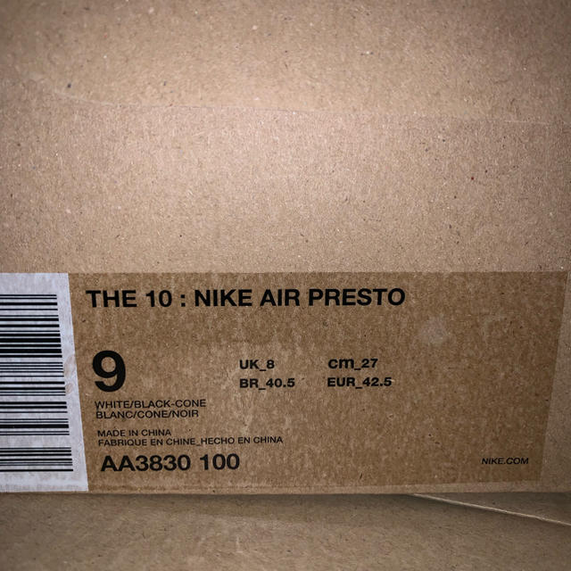 NIKE(ナイキ)のNIKE THE10 AIR PRESTO メンズの靴/シューズ(スニーカー)の商品写真