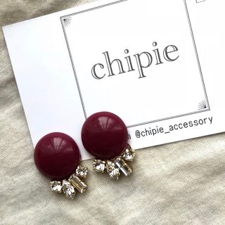 アメリヴィンテージ(Ameri VINTAGE)の再∞販 raspberry cabochon × bijou pierce(ピアス)