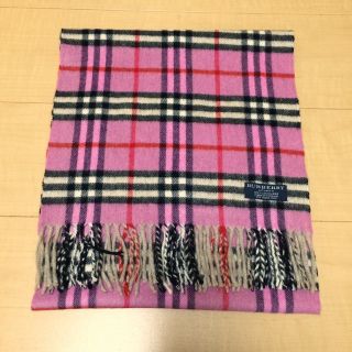 バーバリー(BURBERRY)の美品ふんわりバーバリー ピンク カシミアマフラー(マフラー/ショール)