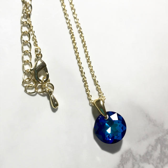 SWAROVSKI(スワロフスキー)の【Swarovski】バミューダブルー×クラシック✴︎16kgp✴︎ネックレス ハンドメイドのアクセサリー(ネックレス)の商品写真