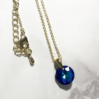 スワロフスキー(SWAROVSKI)の【Swarovski】バミューダブルー×クラシック✴︎16kgp✴︎ネックレス(ネックレス)