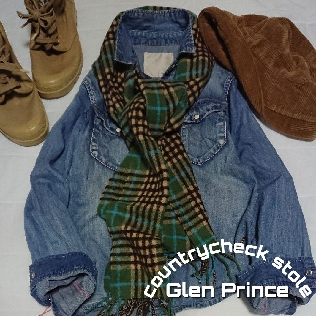 Glen Prince(グレンプリンス)のグレンプリンス Glen Prince カントリーチェックラムウールストール レディースのファッション小物(ストール/パシュミナ)の商品写真