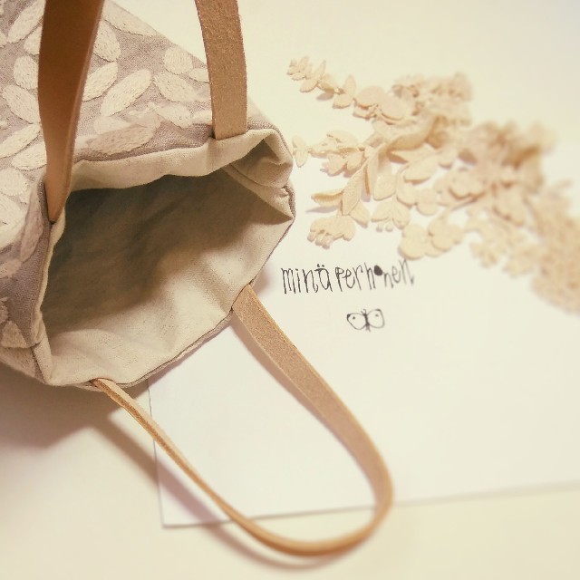 handmade ∞ミナペルホネン dear ランチトート バッグ beige ハンドメイドのファッション小物(バッグ)の商品写真