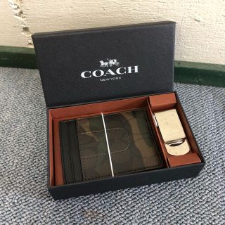 コーチ(COACH)のコーチ 新品 カードケース マネークリップ セット 迷彩 C0386(マネークリップ)