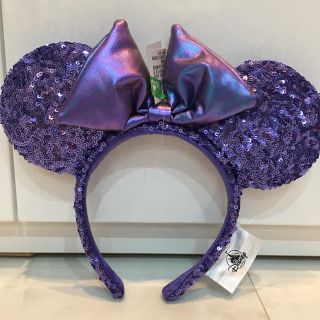 ディズニー(Disney)の香港ディズニー♡パープル♡紫♡スパンコール♡カチューシャ(キャラクターグッズ)