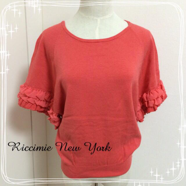 Riccimie New York(リッチミーニューヨーク)の【美品】シフォンフリル袖のプルオーバー レディースのトップス(カットソー(半袖/袖なし))の商品写真