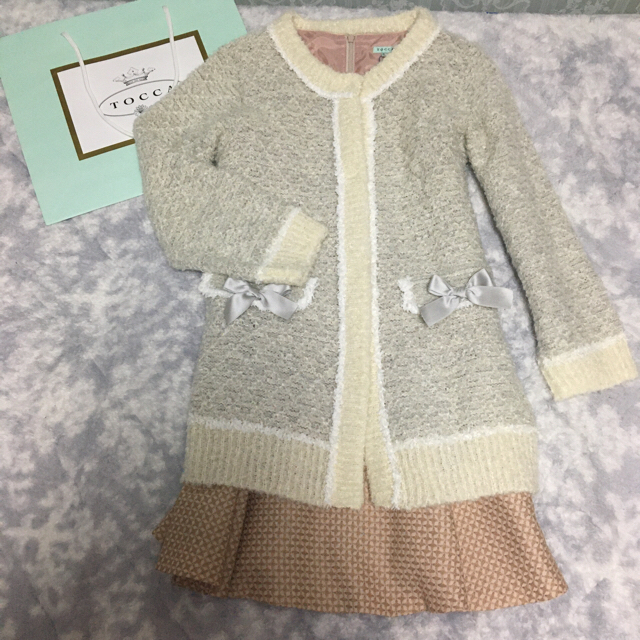 TOCCA(トッカ)の半額以下！ トッカ 高級　ロング ニットコート 140。 キッズ/ベビー/マタニティのキッズ服女の子用(90cm~)(コート)の商品写真