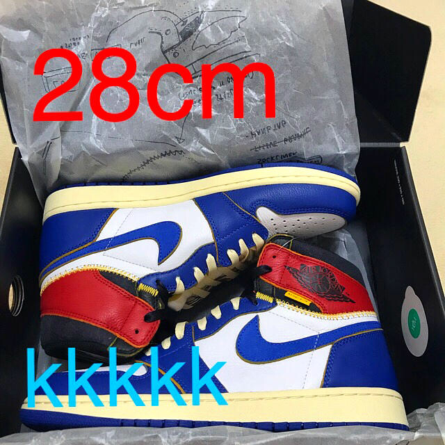 靴/シューズUNION NIKE AIR JORDAN 1 Blue 28cm