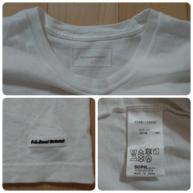 F.C.R.B.(エフシーアールビー)の美品 F.C.Real Bristol エンブレム ロゴ Tシャツ 白 Ｌ メンズのトップス(Tシャツ/カットソー(半袖/袖なし))の商品写真