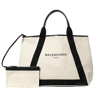 バレンシアガ(Balenciaga)のPON様専用BALENCIAGA NAVY CABAS M ホワイト／ブラック(トートバッグ)
