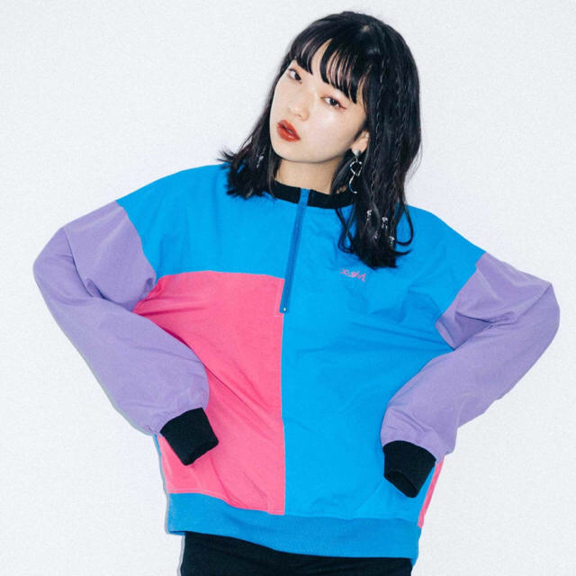 X-girl(エックスガール)のプー様専用★ HALF ZIP CRAZY COLOR TOP レディースのトップス(その他)の商品写真