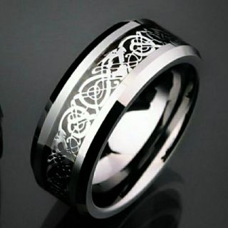 Blackstainless シルバー龍紋RING(リング(指輪))