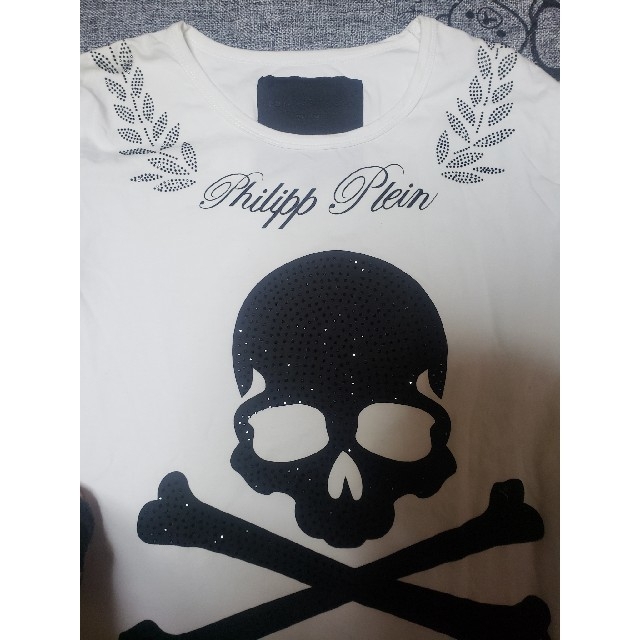 i(アイ)の♥PHILIPP  PLEIN  ロングTシャツ　ホワイト メンズのトップス(Tシャツ/カットソー(半袖/袖なし))の商品写真