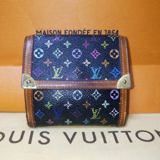 ルイヴィトン(LOUIS VUITTON)の美品☆ルイヴィトンマルチカラーノワール折り財布(財布)