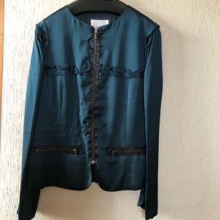 ランバンオンブルー(LANVIN en Bleu)のランバンオンブルージャケット☆超美品(ノーカラージャケット)