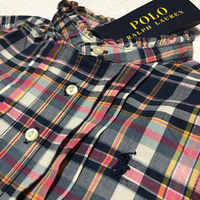 POLO RALPH LAUREN(ポロラルフローレン)の新品✨チェック柄 Aライン シャツ 6/120 キッズ/ベビー/マタニティのキッズ服女の子用(90cm~)(ブラウス)の商品写真