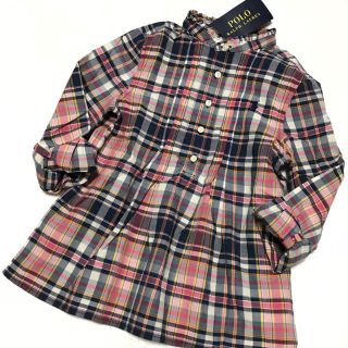 ポロラルフローレン(POLO RALPH LAUREN)の新品✨チェック柄 Aライン シャツ 6/120(ブラウス)