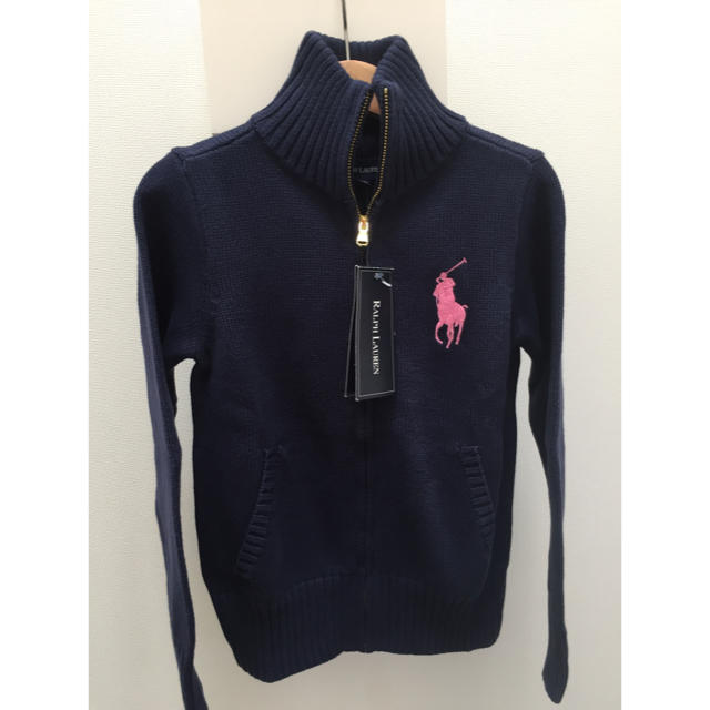 Ralph Lauren(ラルフローレン)の新品 女の子 ラルフローレン紺カーディガン130㎝ ビックポニー 受験 卒業式 キッズ/ベビー/マタニティのキッズ服女の子用(90cm~)(カーディガン)の商品写真