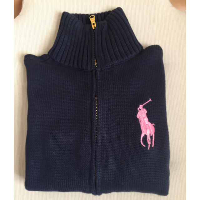 Ralph Lauren(ラルフローレン)の新品 女の子 ラルフローレン紺カーディガン130㎝ ビックポニー 受験 卒業式 キッズ/ベビー/マタニティのキッズ服女の子用(90cm~)(カーディガン)の商品写真