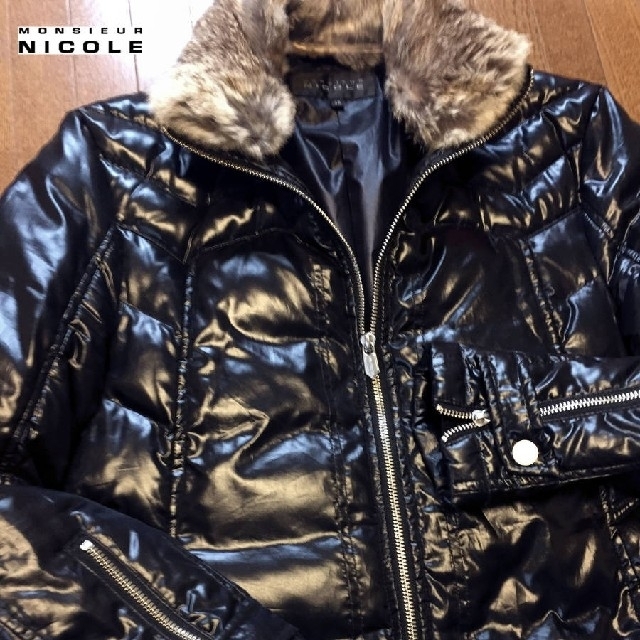 MONSIEUR NICOLE - 【美品】【高級】ムッシュニコル リアルファー ライダース ダウンジャケット90の通販 by がお's