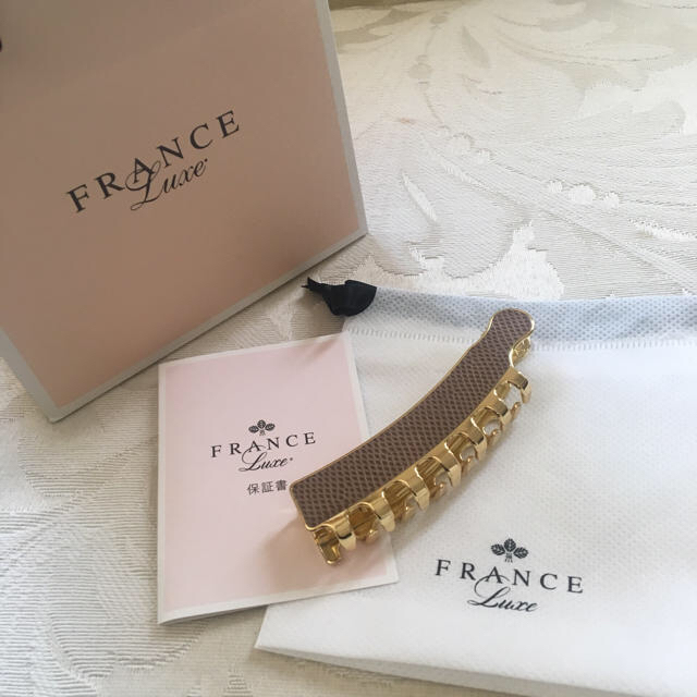 France Luxe キャスケード チェック バナナクリップ