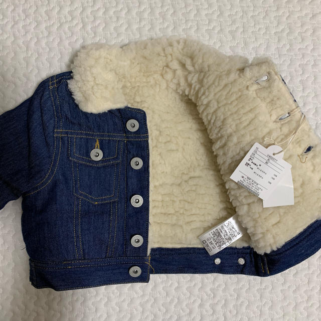 PETIT BATEAU(プチバトー)のお値下げ！！アプレレクール 裏ボア デニムジャケット キッズ/ベビー/マタニティのベビー服(~85cm)(ジャケット/コート)の商品写真