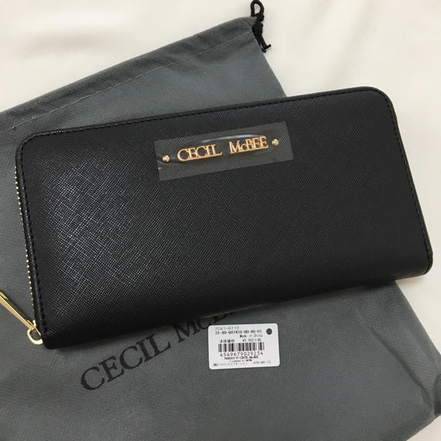 CECIL McBEE(セシルマクビー)の新品 セシルマクビー ラウンドファスナー 長財布 ブラック 黒 レディースのファッション小物(財布)の商品写真