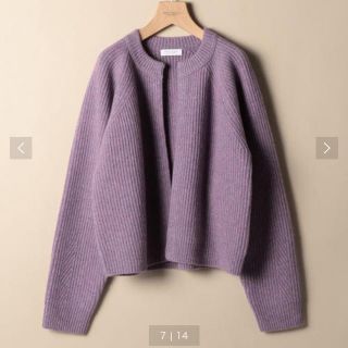 ビューティアンドユースユナイテッドアローズ(BEAUTY&YOUTH UNITED ARROWS)のB&Y ウール畦ノーボタンカーディガン 今季(カーディガン)