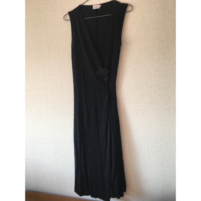お値下げ★max&co. ワンピース 黒 ラップ ロング ドレス イタリアフォーマル/ドレス