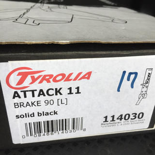 チロリア(TYROLIA)のチロリア アタック11 ブラック 90mm(ビンディング)