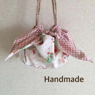 ハンドメイド＊お花きんちゃく(ランチボックス巾着)