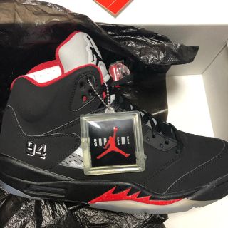 シュプリーム(Supreme)の★☆AIR JORDAN 5 RETRO Supreme 黒 国内正規品(スニーカー)