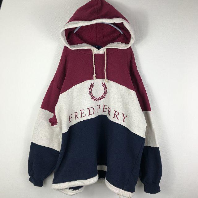 FRED PERRY パーカー デカロゴ 90s トリコロール