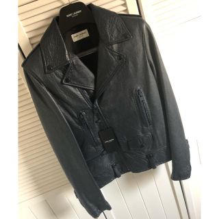 サンローラン(Saint Laurent)のミント🌟様専用！サンローラン L01 ブルー ライダースジャケット新品！(ライダースジャケット)