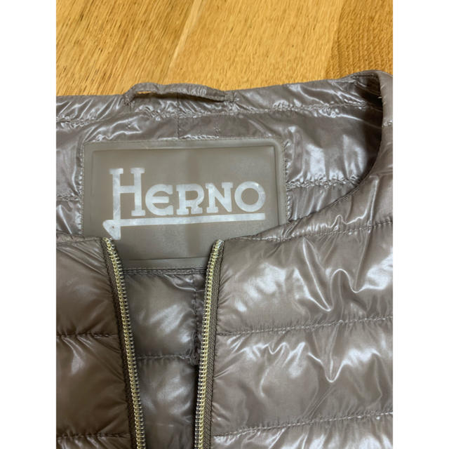 HERNO(ヘルノ)の【HERNO】ヘルノ グレージュ ライトダウン サイズ42 レディースのジャケット/アウター(ダウンコート)の商品写真